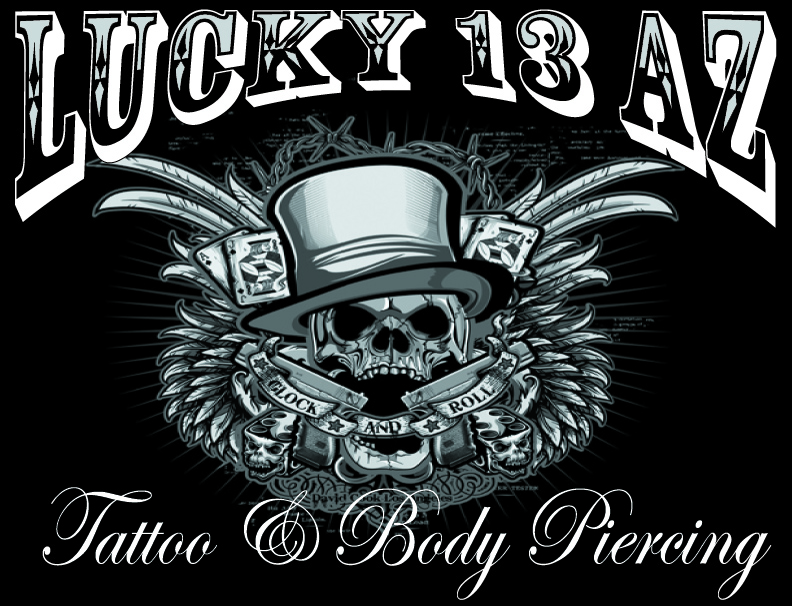 Luck 13AZ logo for tattoo shop for JKB studios
